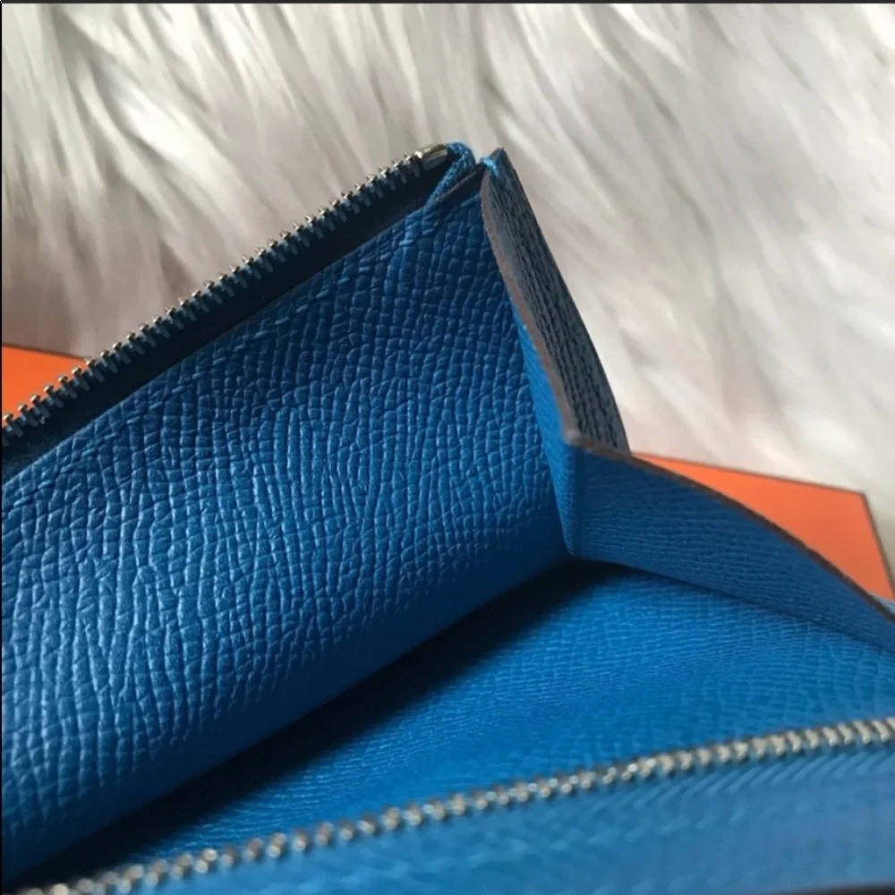 Hermès Bearn Tri-Fold Wallet Epsom Leather Mykonos